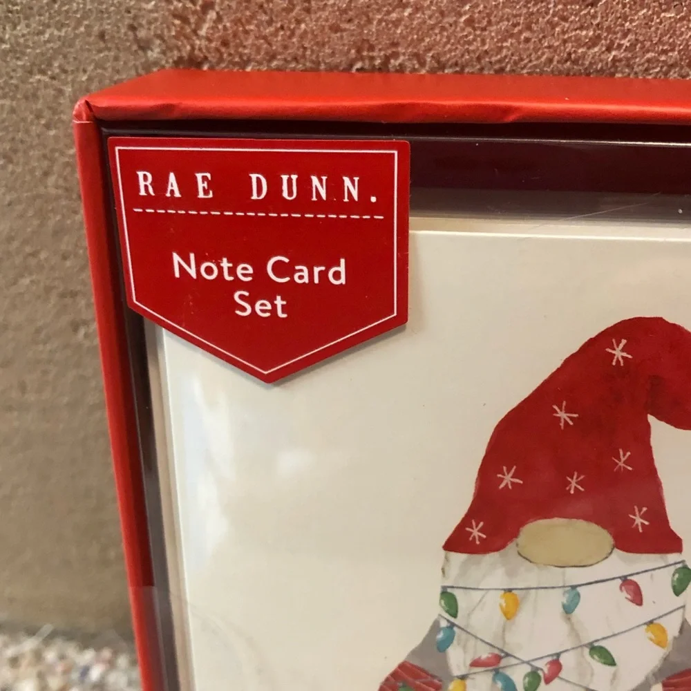 🆕 Rae Dunn MERRY CHRISTMAS Gnome Note Card Set